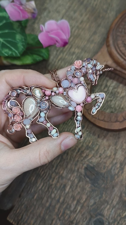 Pink unicorn pendant. Absolutely one of a kind!