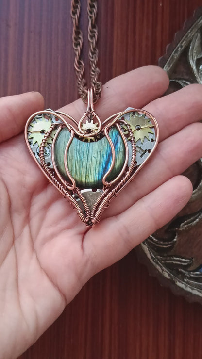 Mechanical heart necklace.