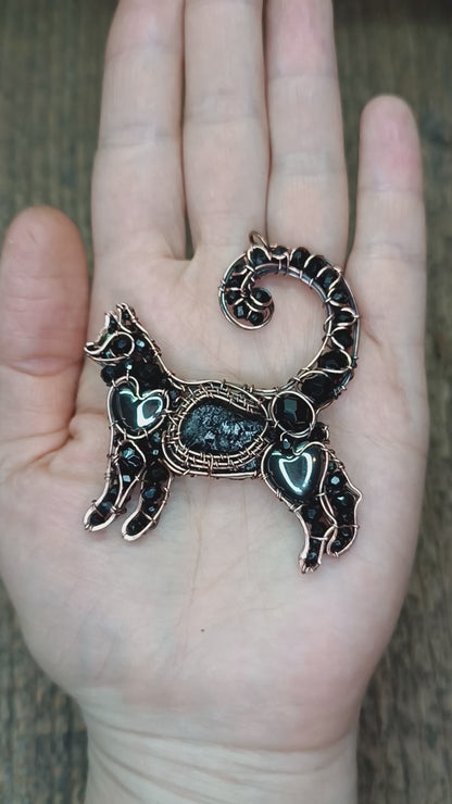 Meow-meow, the black cat pendant