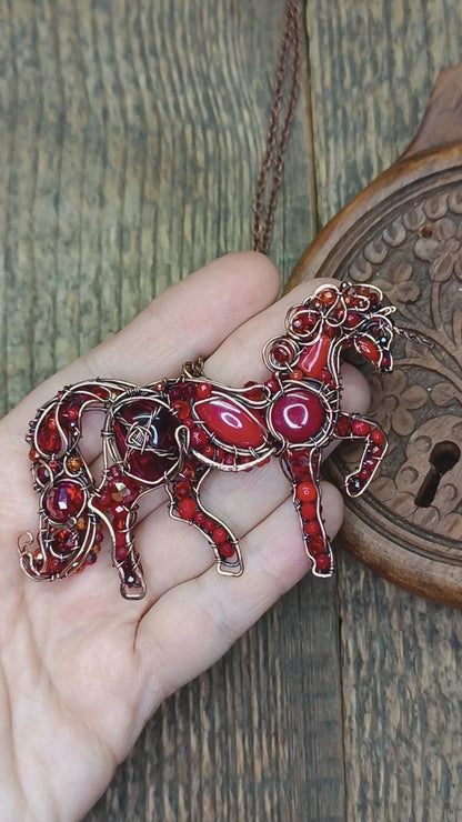 Red horse pendant.
