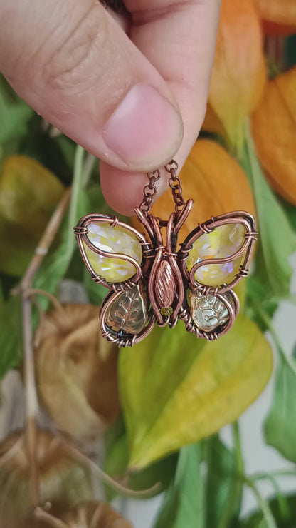 Yellow sparkling butterfly charm