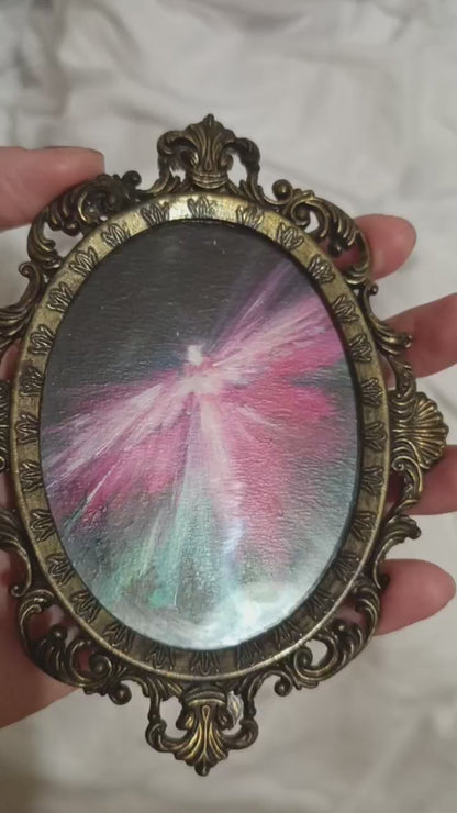 For Glen. Aurora lights painting. Framed.