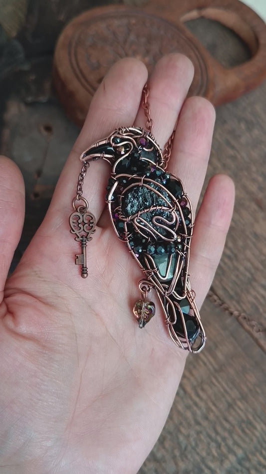 Secret keeper. Raven necklace