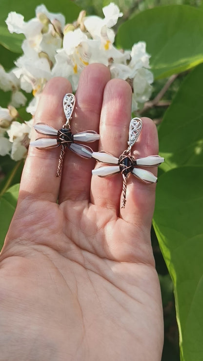 Dangling dragonfly earrings