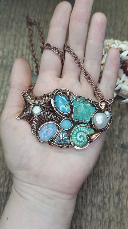 Blue reef necklace