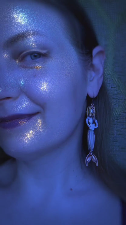 Mermaid seasters dangling earrings
