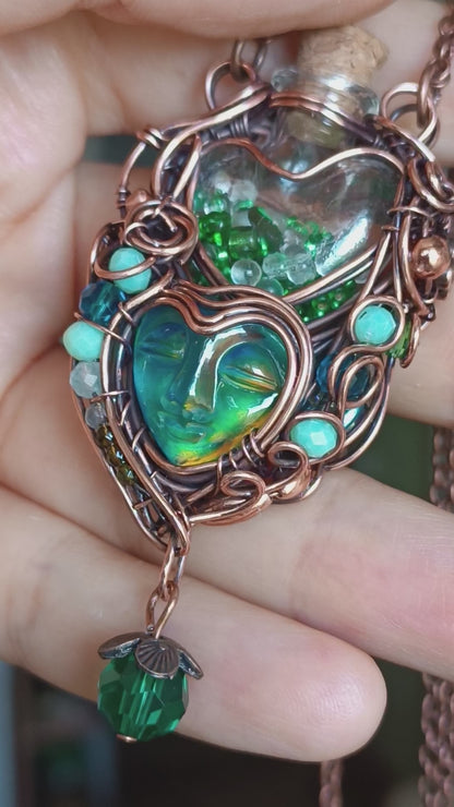 Aurora fairy. Vial necklace