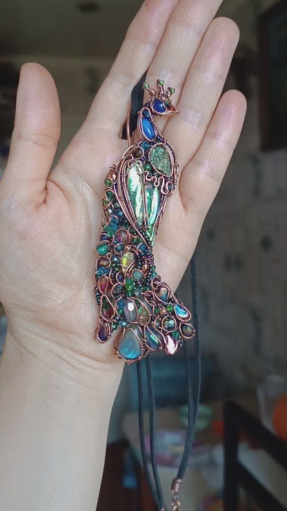 Peacock necklace