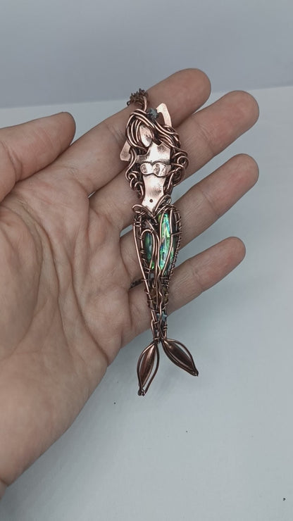 Abalone mermaid necklace