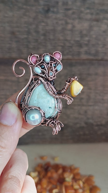 Fromager🧀🐁Cute mouse necklace