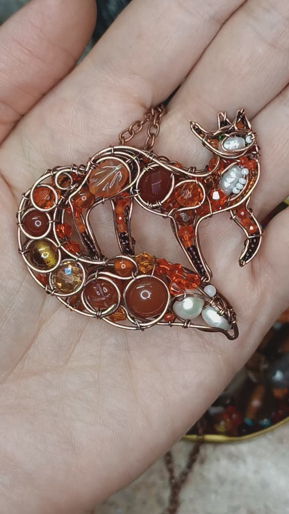 For Kim. Cute swoopy tail Fox pendant
