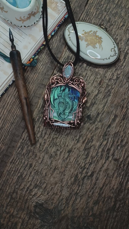 Blue dragon necklace
