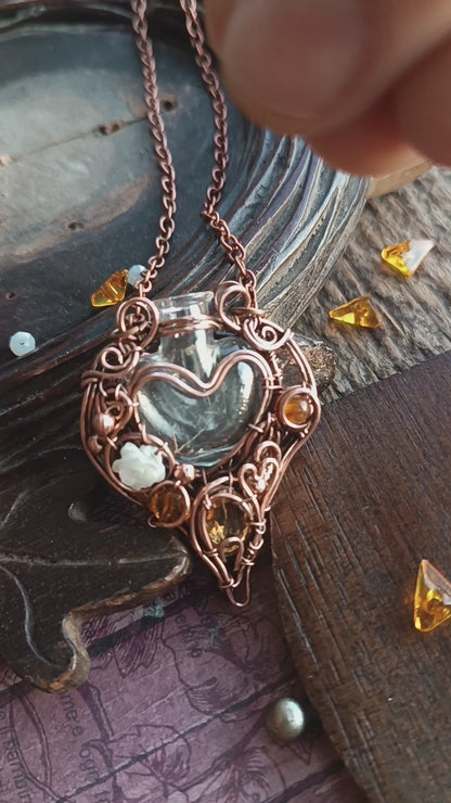 Citrine sunset. vial necklace