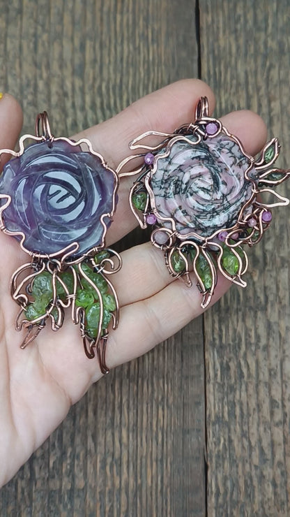 Two rose pendants. Made to order.
