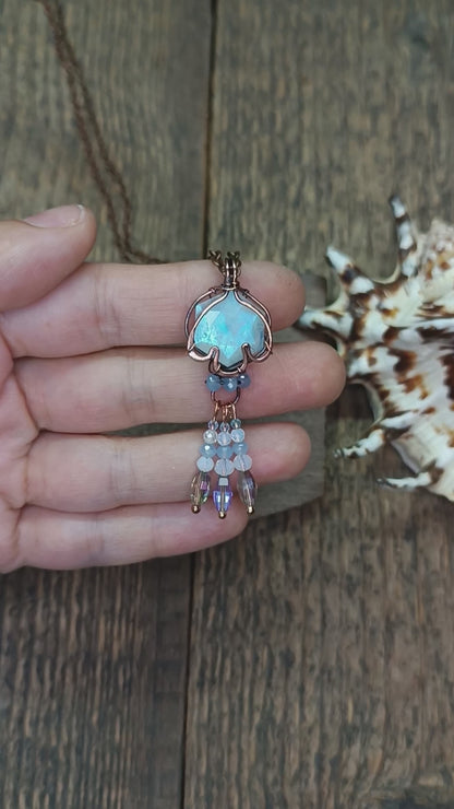 Moonstone jellyfish pendant 🪼
