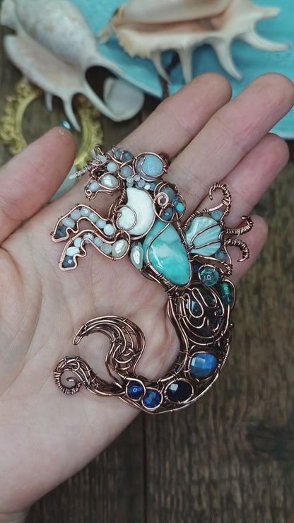 Kelpie, the spirit of the sea. Mermicorn necklace