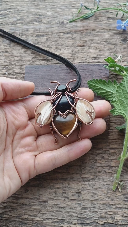 Bumble bee necklace