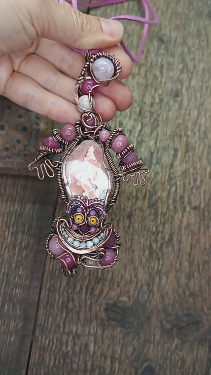 Pink smiling cat necklace🩷😻