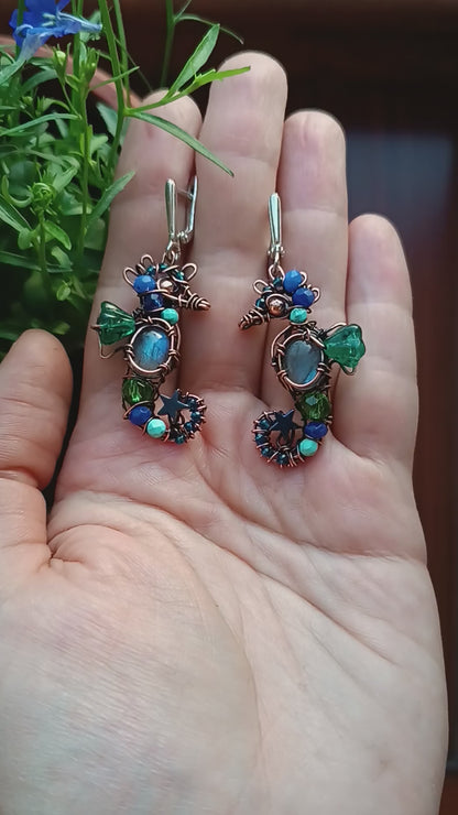 Sea horse earrings.