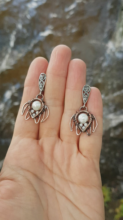 White sea turtle earrings