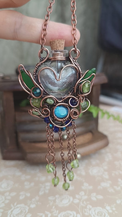Seagrass meadows. Vial necklace