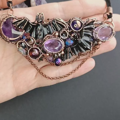 Amethyst moon tango necklace