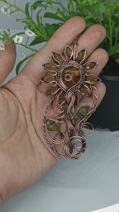 Sunflower necklace