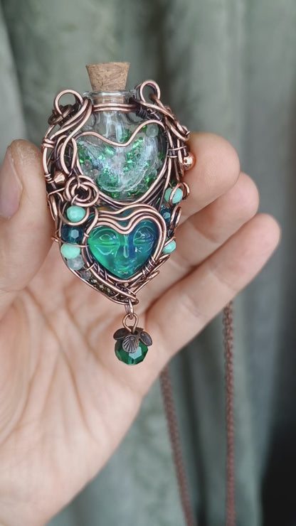 Aurora fairy. Vial necklace