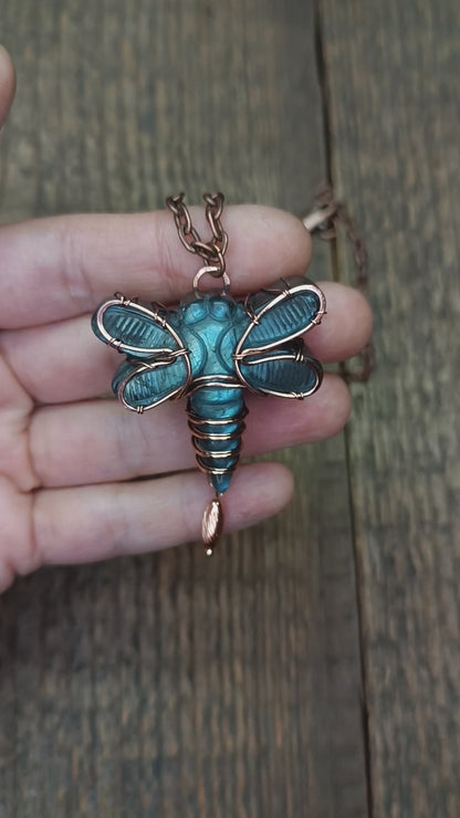 Labradorite dragonfly pendant
