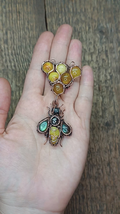 For Amanda. Bee necklace