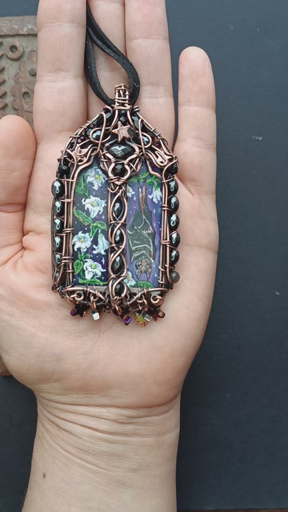 The ballad of White Unicorn and Bat🦄🦇 Two sided necklace