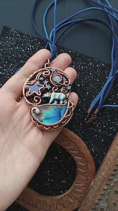 Stargazing. Copper necklace.