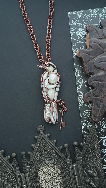White raven necklace 🐦‍⬛🤍