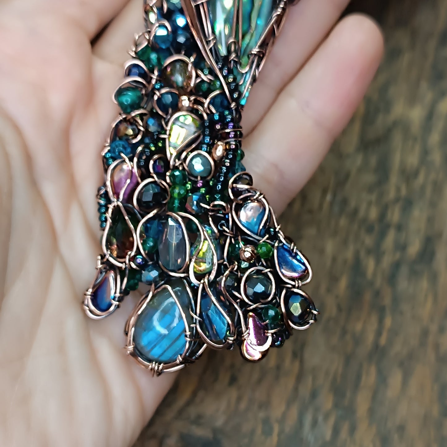 Peacock necklace