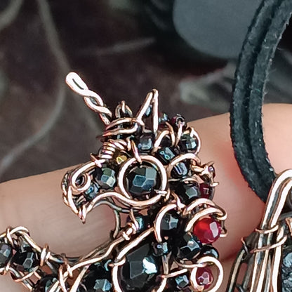 Night thunderstorm🖤 Unicorn -Dragon necklace.