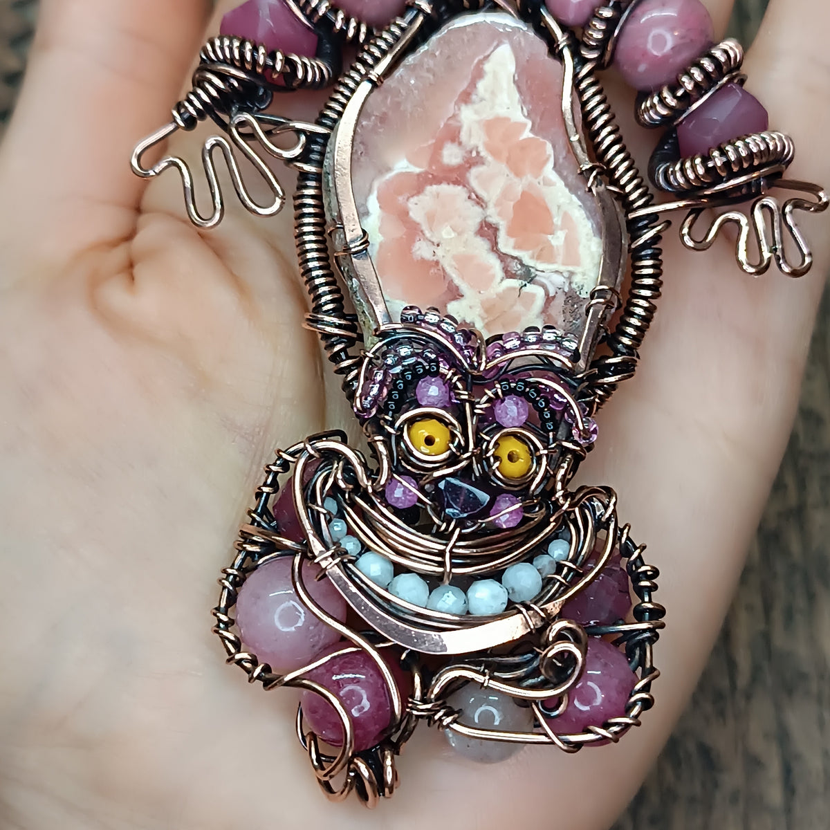 Pink smiling cat necklace🩷😻