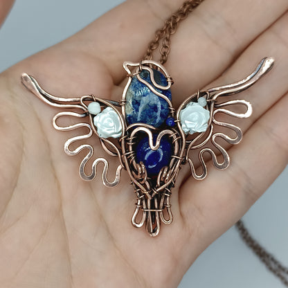 For Eustacia. Little blue bird pendant.