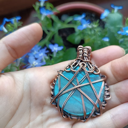 For Cindy.  Blue labradorite necklace