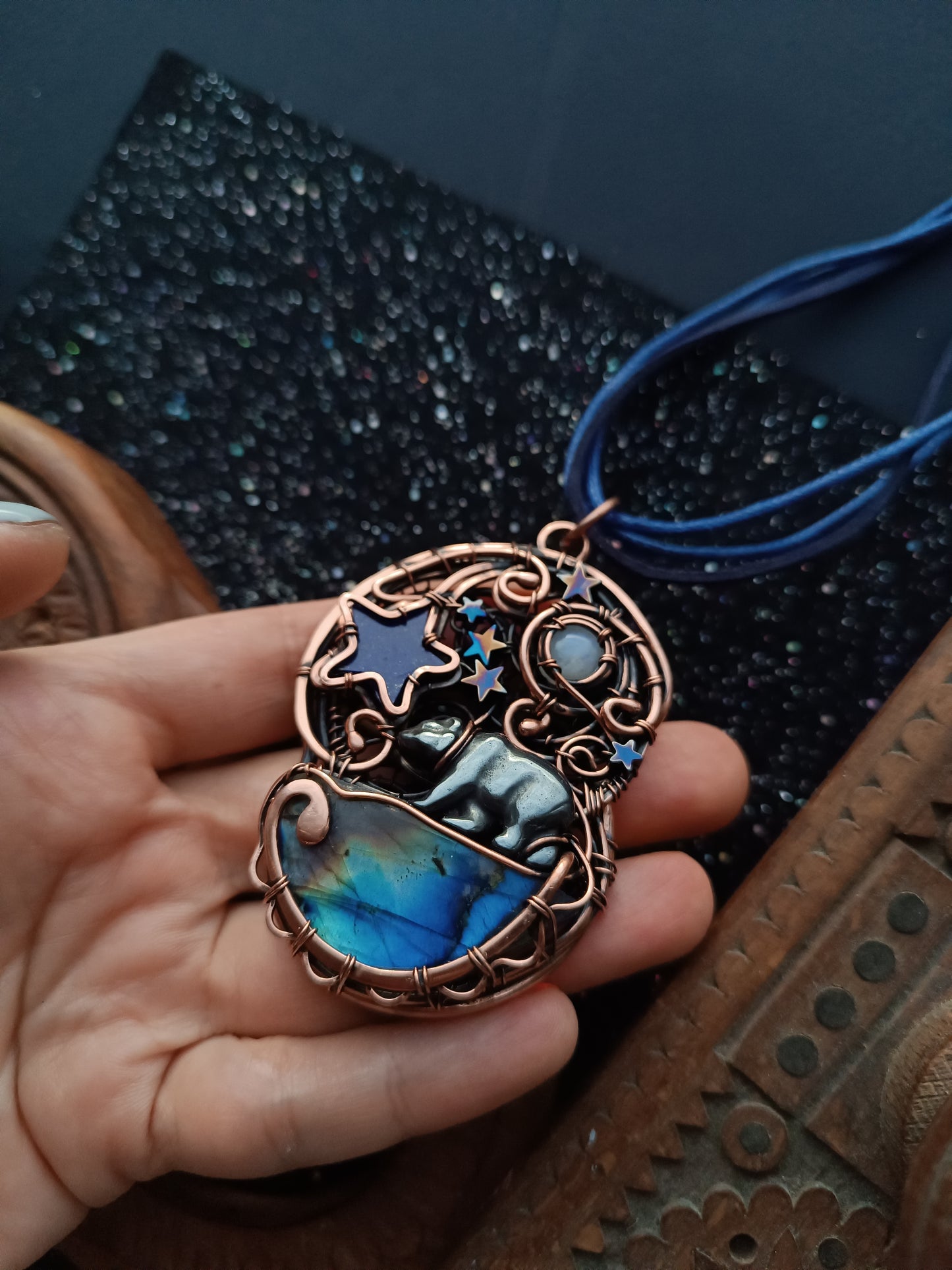 Stargazing. Copper necklace.