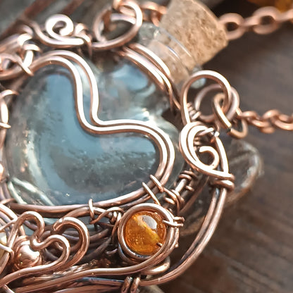 Citrine sunset. vial necklace