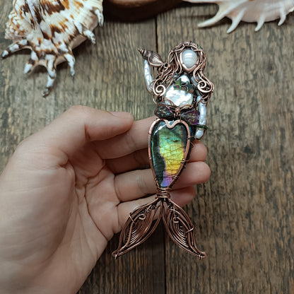 The Goddess of the sea. Mermaid necklace💚💛💜🧜