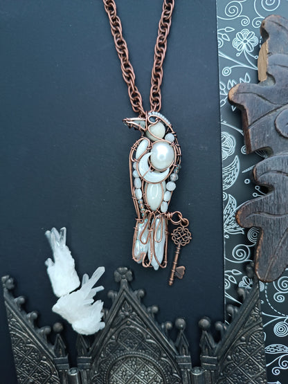 White raven necklace 🐦‍⬛🤍