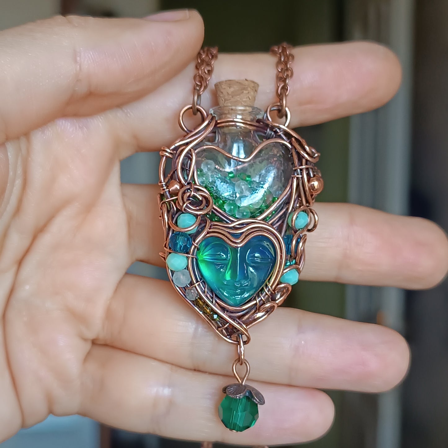 Aurora fairy. Vial necklace