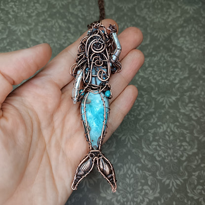 Larimar Lagoon. Mermaid necklace