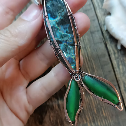 Red head mermaid necklace 🧜🦀