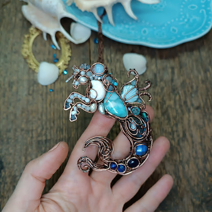 Kelpie, the spirit of the sea. Mermicorn necklace