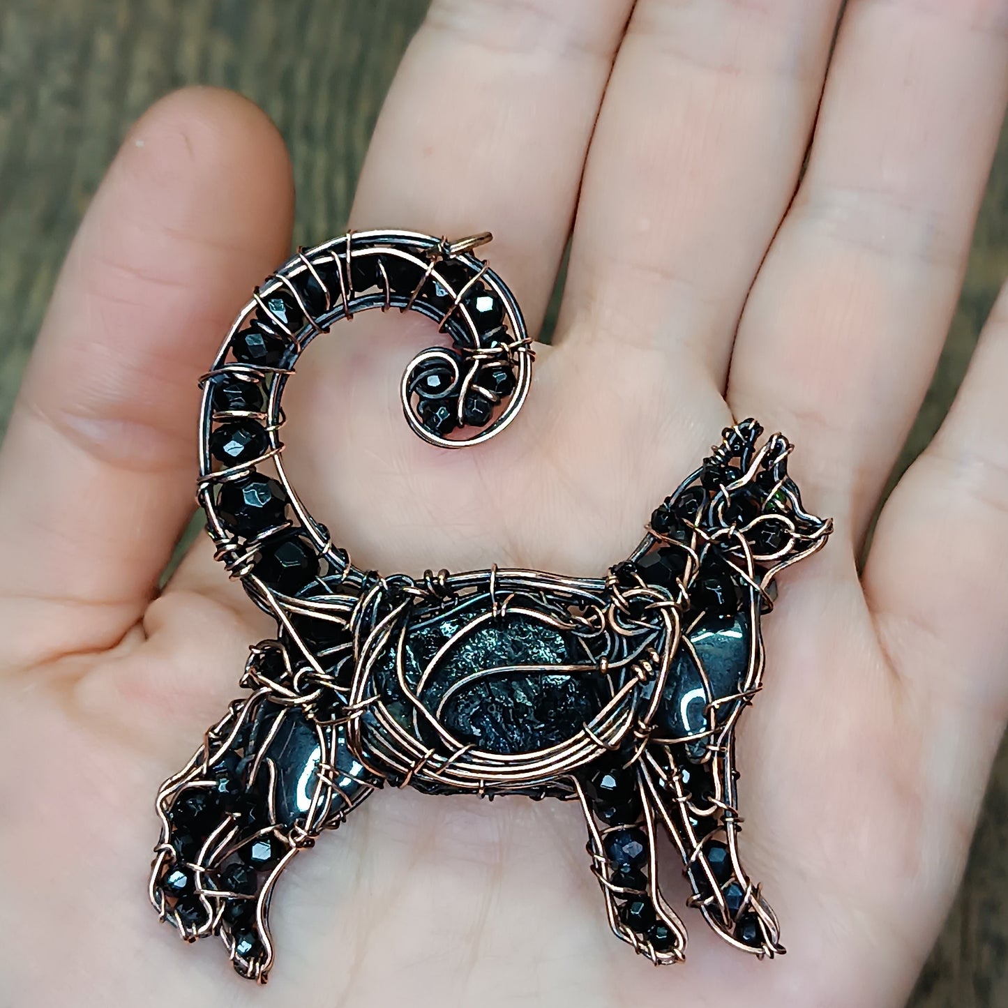 Meow-meow, the black cat pendant