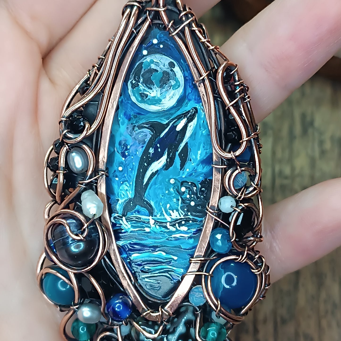Orcas in the wild necklace
