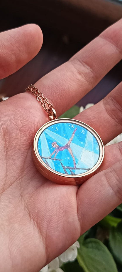 Custom miniature painted necklace.