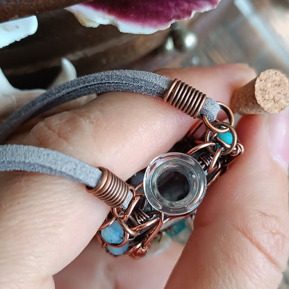Heart of the ocean. Reversible vial necklace